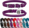 BRONZEDOG Rolled Leather Dog Collar for Small Medium Large Dogs with QR ID Tag (L: 16-18 Inch, Plum)...