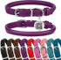 BRONZEDOG Rolled Leather Dog Collar for Small Medium Large Dogs with QR ID Tag (L: 16-18 Inch, Plum)...