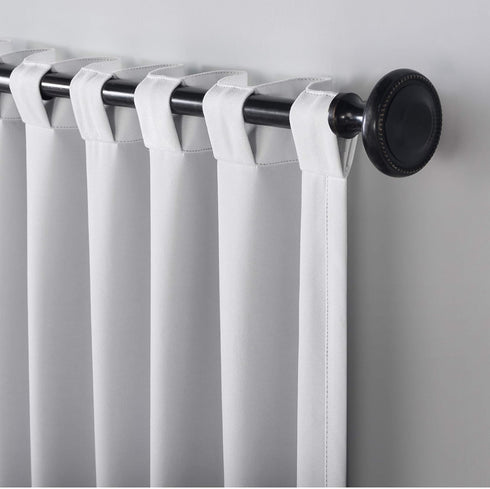 Sun Zero Hampshire Velvet Noise Reducing Thermal Extreme Total Blackout Back Tab Curtain Panel, 50" x 96", Pearl...