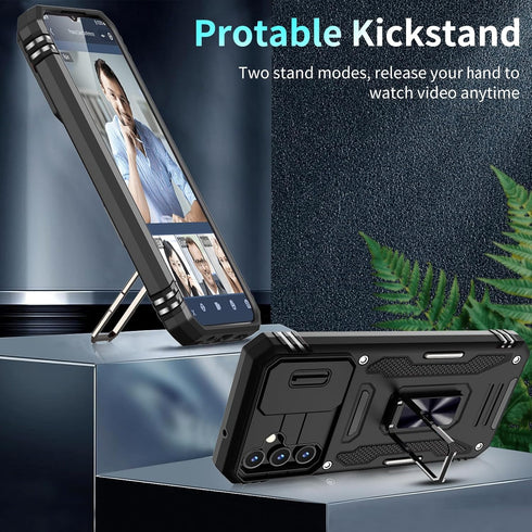 for Galaxy A14 5G Phone Case, Samsung Galaxy A14 5G Case with 2 Pack Screen Protectors, Heavy Duty Rugged Shockproof Case with Slide Camera Cover ...