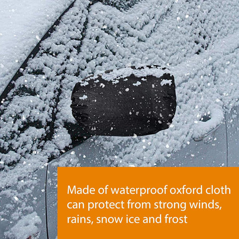 2 PCS Car Side Mirror Snow Cover, 12.9" x 10.6" 210D Silver-Coated Oxford Cloth Waterproof Dustproof Side Mirror Cover, All-Season Protection Mirr...