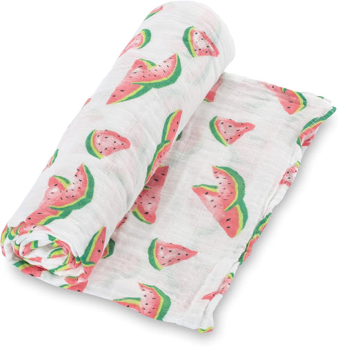 Swaddle Blanket | 100% Muslin Cotton | Newborn and Baby Nursery Essentials for Girls, Registry | Watermelon Fruit Print...