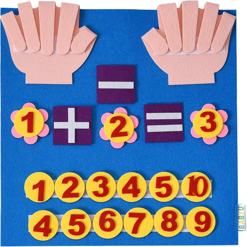 Montessori Learning Toddler Felt Educational Toy Finger Number Learning Counting Math Felt Board Preschool Manipulatives Travel Game Addition Subt...
