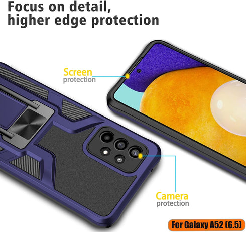 LMDAMZ Compatible Samsung Galaxy A52(5G) Heavy Duty Military Grade Shockproof Kickstand Case Double Protection (TPU+PC) Solid and Durable Magnetic...