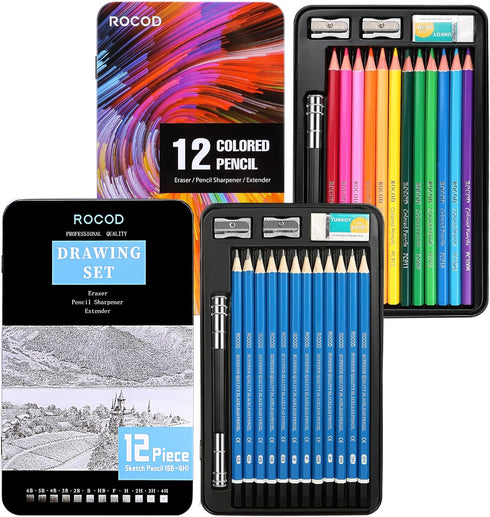 Profession Sketch Pencils & Colored Pencils for Kids and Adults Drawing Pencils Set...