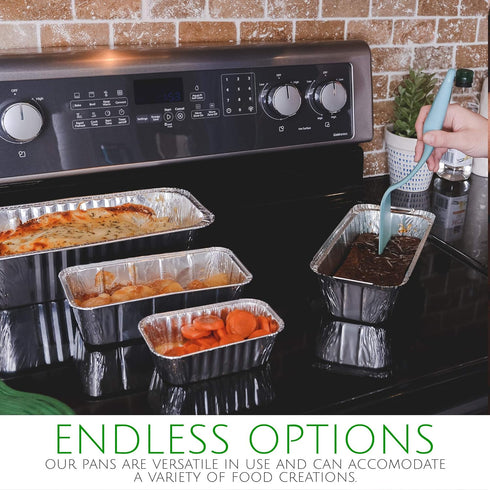 PLASTICPRO [2 Lb 10 Pack Disposable Loaf Pans Aluminum Tin Foil Meal Prep Bakeware - Cookware Perfect for Baking Cakes, Bread, Meatloaf, Lasagna 2...