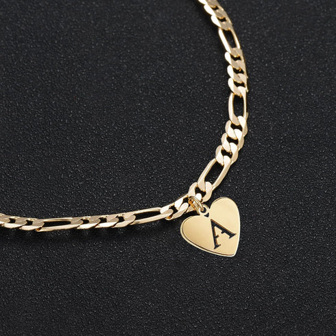 YANODA Initial Ankle Bracelets for Women, Layered Gold Anklets for Women 14k Real Gold Filled Figaro Letter Anklets for women waterproof Summer Je...