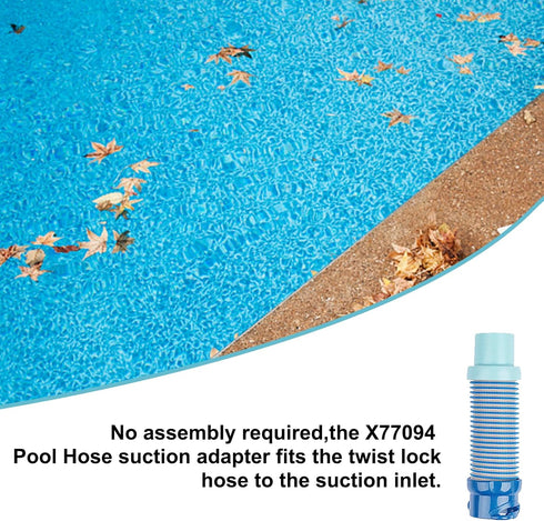 Pool Vacuum Hose Adapter for Zodiac MX6 MX8 Pool Cleaner, Pool Cleaner Hose Twist Lock Hose for Swimming Pool, Suction Adapter Leaf Catcher Hose A...