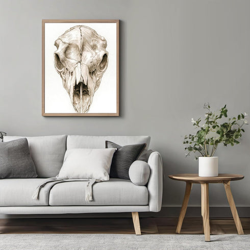 Posterizer 1 pcs-cow or bison skull art illustration 3-Gothic Art-Gift for Men Women Teens-Living Room Bedroom Decor- unframed wall art...