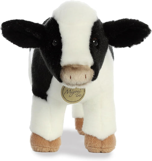 Aurora® Adorable Miyoni® Tots Holstein Calf Stuffed Animal - Lifelike Detail - Cherished Companionship - White 11 Inches...