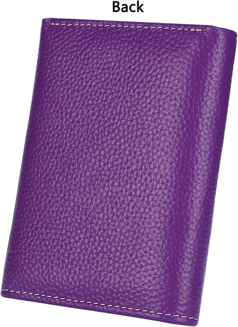 AINIMOER Small Leather Wallet for Women, Slim Compact Credit Card Holder RFID Blocking Wallets Organizer with Coin Pocket, Lichee Purple...