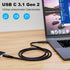 10FT USB-C 3.1 Gen 2 Cable 10Gbps Data Transfer, 60Hz Video Output, 4K Display,100W(5A),USB C Video Monitor Cable 100W PD Fast Charging Compatible...