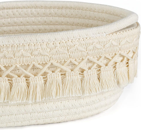 Dahey Woven Basket Macrame Storage Basket for Toilet Tank Top Boho Bathroom Decor Toilet Paper Basket for Bathroom Organizing, Gift Baskets Empty ...