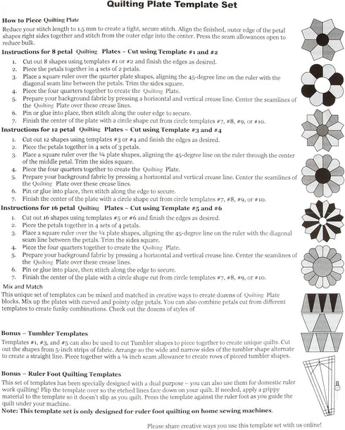 Acrylic Quilting Template Ruler, Design Plate, Patchwork Templates for Sewing Machine Domestic Templates DIY Quilting Ruler Quilting for Clothing ...