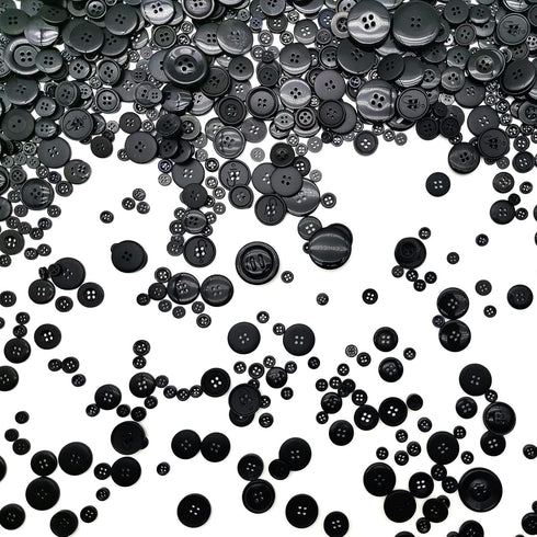 Esoca 650Pcs Black Craft Buttons Mixed Black Buttons for Crafts Art Buttons for Arts, DIY Crafts, Christmas Decoration...