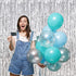 CHRORINE 2pcs 3ft x 8.3ft Silver Tinsel Foil Fringe Curtains Streamers Backdrop for Birthday Graduation Engagement Bridal Shower Bachelorette Baby...