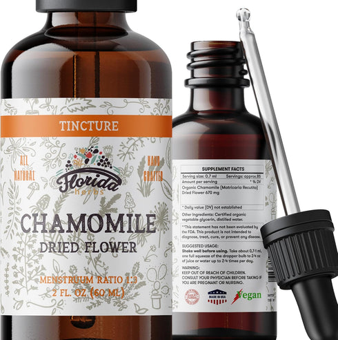 Chamomile Tincture, Organic Chamomile Extract (Matricaria Recutita) Flowers...