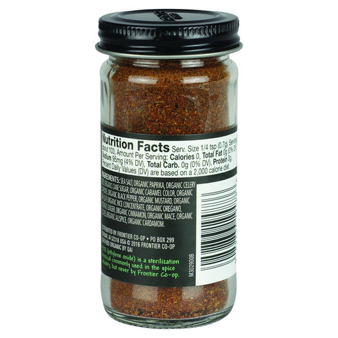 Frontier Co-op Organic Blackened Seafood Seasoning, 2.5 Ounce Bottle, Savory Blend for Fish, Seafood, Sauces, Chowders...