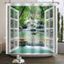 Baocicco Nature Landscape Shower Curtain Summer Forest River Jungle Waterfall Lake Window Scenery Shower Curtains Decorative for Bathroom Waterpro...