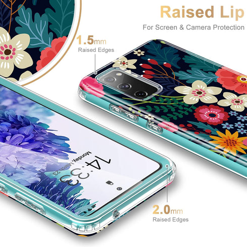 Esdot Compatible with Samsung Galaxy S20 FE Case with Built-in Screen Protector,with Fashionable Designs for Women Girls,Protective Phone Case for...