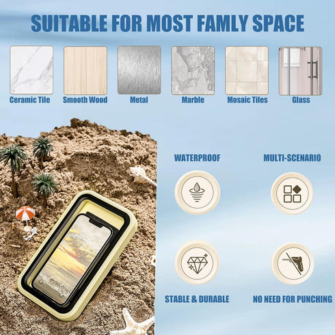 ?480° Rotation·Retractable Adjustment? Waterproof Shower Phone Holder - Bathroom Wall Phone Mount Stand, Anti-Fog Water Proof Case for 4-7" Phones...