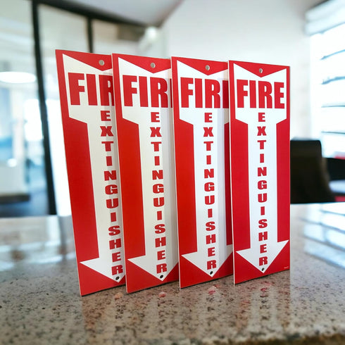 (4 pack) Fire Extinguisher Signs Fire Extinguisher For Business Office or Warehouse 80 mil Thick Plastic...