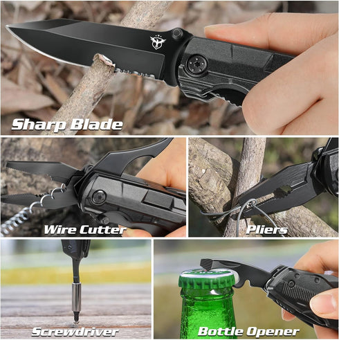 Gifts for Men Him Dad Boyfriend,Multitool Pocket Knife for Men,Anniversary Christmas Men Gifts for Birthday,Hiking Camping Knife with Screwdrivers...