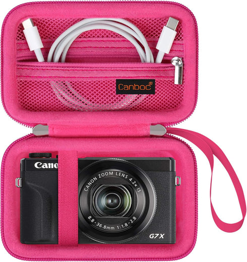 Canboc Camera Case for Canon PowerShot G7 X Mark II/ G7X Mark III Digital 4K Vlogging Camera, Point and Shoot 4K Video Camera Bag, Zipper Mesh Poc...