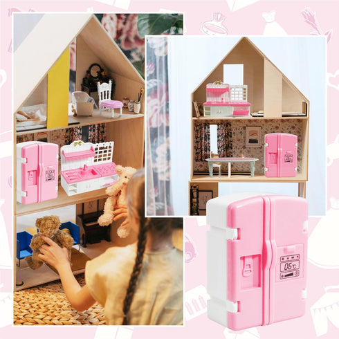 10 Pieces Mini Kitchen Set Dollhouse Kitchen Miniature Kitchen Set Doll Mini Kitchen for Kids Doll House Furniture and Accessories Set Mini Dollho...