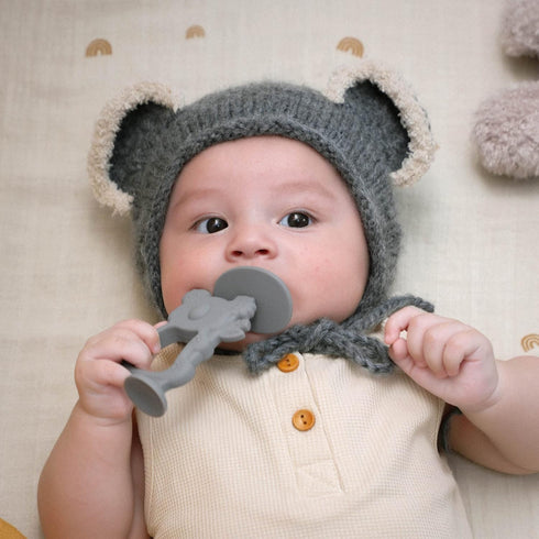 Moonkie Teething Toy, Safe & Easy to Hold BPA Free Silicone Teethers, 360° Baby Toothbrush with Suction Base, Teether Toys Best for Babies 6-12 Mo...