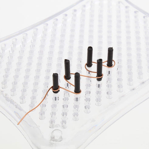 The Beadsmith, Wig Jig, Wig-A-Ma-Jig Beginner kit, includes 3 x 4 inch clear plastic jig, includes plastic pegs and 2 yards of copper, Silver and ...