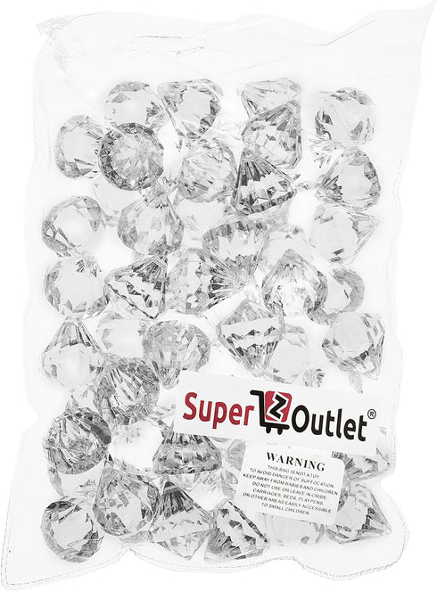 Super Z Outlet Acrylic Clear Ice Rock Diamond Crystals Treasure Gems for Table Scatters, Vase Fillers, Event, Wedding, Arts & Crafts, Birthday Dec...