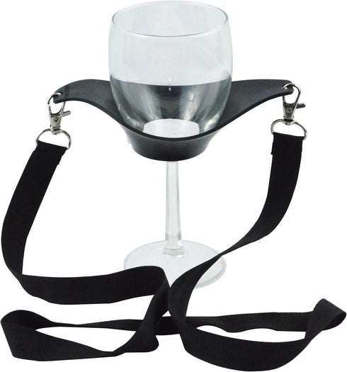 Fairly Odd Novelties Wine Glass Lanyard, Black, Set of 2 Funny Drinking Lifehack Gag Gift...