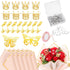 141 Pcs Flower Bouquet Accessories, Diamond Head Straight Pins Mini Crown Cake Toppers Flower Wrapping Paper Butterfly Wall Decor Ribbon for Birth...