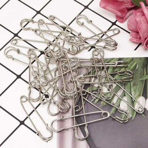 Honbay 30PCS 5cm/2Inch Brooches Heavy Duty Safety Pins for Blankets, Sweaters, Shawls, Kilts, Crafts (Silver)...