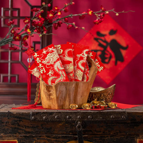 36pcs Chinese Red Envelopes, 2024 Year of Dragon Red Pocket Lunar New Year Red Packet Lai See Hong Bao with Golden Embossed Pattern Lucky Money En...