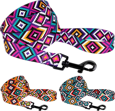 CollarDirect Aztec Dog Leash Nylon Tribal Pattern Cat Pet Leashes for Small Medium Large Dogs Puppy Lead 5 FT Long for Walking (Tribal Magenta, S)...