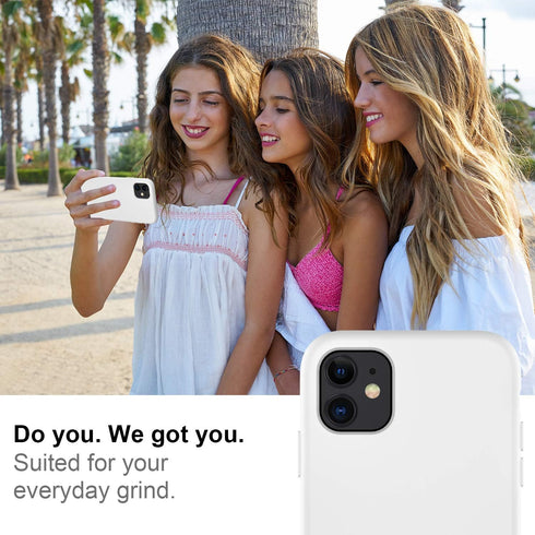 DEENAKIN Compatible with iPhone 11 Case with Screen Protector, Silicone Gel Rubber Bumper Cover,Slim Fit Shockproof Protective Phone Cover White...