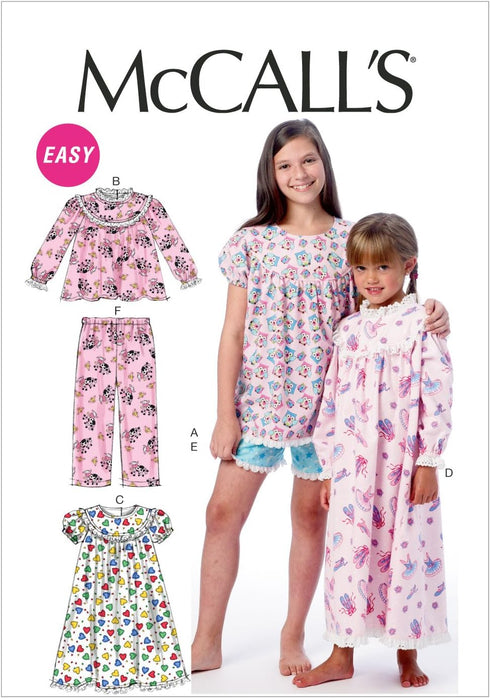 McCall's Pattern Company M6831 Children's/Girls' Tops, Gowns, Short and Pants Sewing Template, Size CHJ...