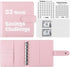 52 Week Money Saving Challenge Binder, A7 Savings Challenges Books with Cash Envelopes, Pink Budget Binder for Planning and Saving $500...