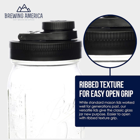 Mason Jar Lids Wide Mouth Plastic 4 pack-USA Made-Flip Cap Screw Top Pour Spout Drink Hole - Leak-proof for Kerr and Ball Canning Jars - Airtight ...