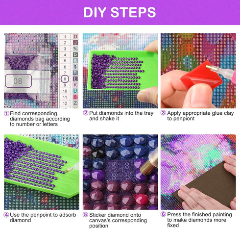 HEIBAGO Astro Cat Diamond Painting Kits for Adults, 5D DIY Cat Diamond Art Kits with Full Drill Gems, Premium Diamond Dots Set for Relaxation and ...