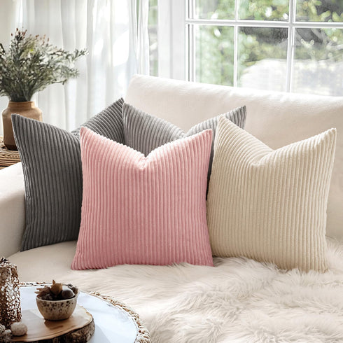 MIULEE Pack of 2 Pillow Covers Soft Soild Decorative Square Throw Pillow Covers Set Cushion Cases Pillowcases for Sofa Bedroom Car 18 x 18 Inch 45...