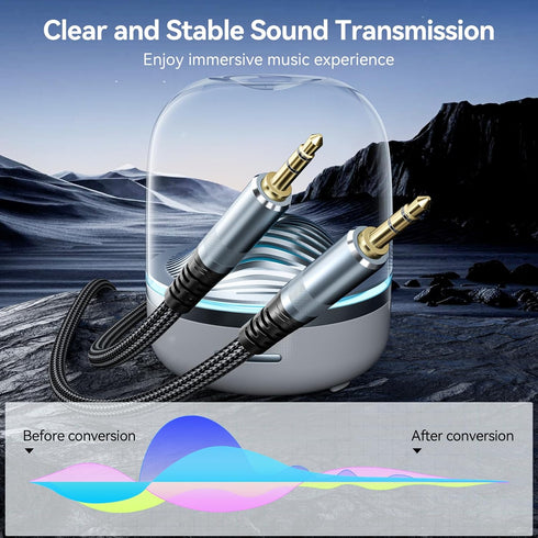 AUX Cable 10ft, 3.5mm Audio Cable Male to Male 10 Feet Long Aux Cord for Car Auxiliary to Aux Cables Hi-Fi Sound 1/8 Jack Compatible with Stereo H...