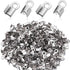 Syhood 300 Pieces 304 Stainless Steel Fold Over Cord Ends Cord Crimp Tips Fold-Over End Caps Leather Ribbon Clasp Tips Jewelry Connector for Jewel...