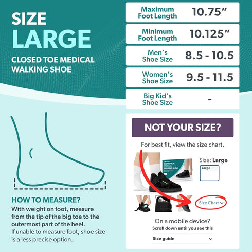 BraceAbility Closed Toe Medical Walking Shoe - Lightweight Broken Toe Cast Boot, Fractured Foot Brace for Metatarsal Stress Fracture, Post-op Buni...