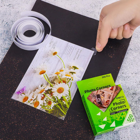 Aneco 2 Pack Transparent Photo Corners Clear Picture Mounting Corner Stickers for DIY Album, Scrapbook, Journal, 500 Pieces/Pack...