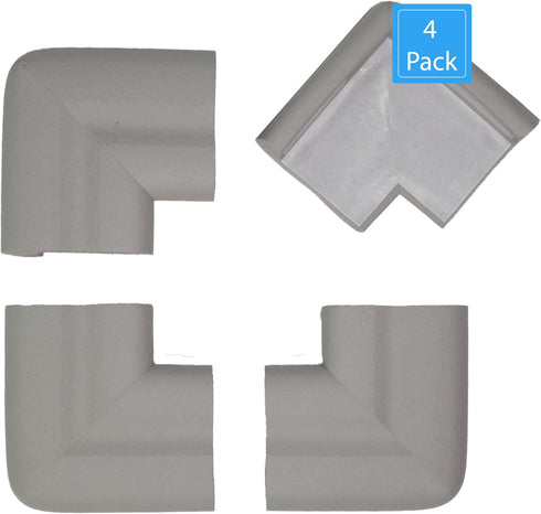 KidKusion Jumbo Corner Cushion | Made in USA | Taupe | 4 Pack | Furniture and Corner Protector...