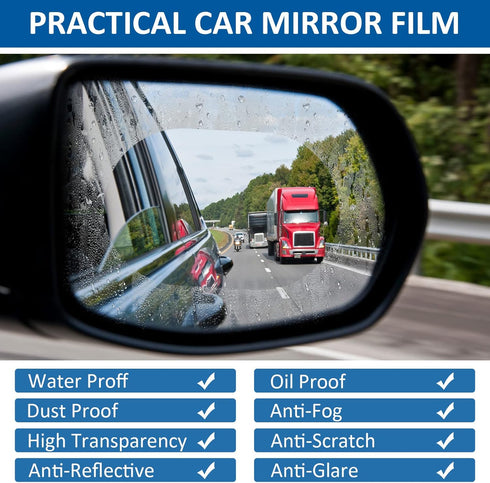 20 Pcs Waterproof Car Mirror Film Set, 12 Pcs Waterproof Mirror Film for Car, 2 Pcs Car Side Mirror Rain Guard, 2 Pcs Blind Spot Mirrors 4 Pcs Scr...