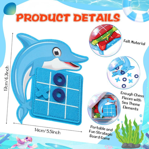 12 Pack Under The Sea Tic Tac Toe Strategic Board Game Party Favors Ocean Themed Party Games Sea Animals Turtle Fish Dolphin Birthday Favors for S...